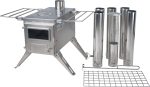 Winnerwell Nomad Medium – Kompakter Camping-Zeltofen aus hochwertigem Edelstahl – Portabler Holzofen für Zelte, Teepees & Yurten – Inklusive 7 kW Heizleistung & Kochfunktion – Bild 4