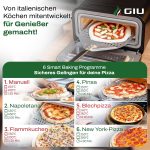 GIU Falò Elektro-Pizzaofen – 450°C Profi-Heißluftofen – „Pizzaiolo Set“ inklusive Zubehör – FusionHeat-Technologie – Neapolitanische Pizza in 2 Minuten – Mit Pyrolyse-Selbstreinigung – Bild 5
