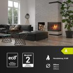 KRATKI Simple 8kW Eck-Kamineinsatz – Moderner Kamin mit beidseitiger Verglasung (BS) – Energieeffizienzklasse A – EcoDesign-konform – Hocheffiziente Verbrennung für offene Wohnkonzepte – Bild 2