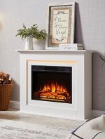 BALDERIA Finn Elektrokamin mit Kaminsims – 2000W – 3D-Flammeneffekt & 13-farbige Ambientebeleuchtung – Inkl. Fernbedienung – Bild 2