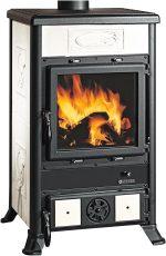 Nordica Rossella R1 freistehender Kaminofen – 11 kW, Weißer Naturstein – Bild 2