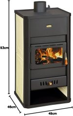Prity S3 W13 Wasserführender Kaminofen – 18 kW – Zentralheizungs-Anschluss mit integriertem 16-Liter-Wassertaschen-Boiler – Energieeffizienzklasse A – Robuste Stahl-Konstruktion – Bild 9