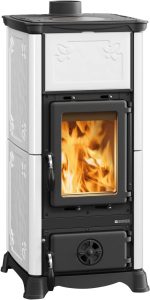 La Nordica Emiliana freistehender Kaminofen – 6,5 kW, weiße Majolika – Bild 2