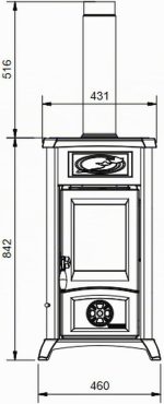La Nordica Gemma Elegance Kaminofen – 6 kW – Kompakter Design-Kamin mit edler Majolika-Verkleidung – Bordeaux – Hocheffizient & emissionsarm – Bild 2
