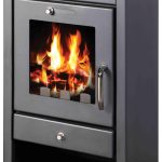 Generisch 7 kW Kaminofen – Kompakter, freistehender Holzofen – Mit großem Sichtfenster & Holzfach – Schwarz – Ideal für Werkstatt, Hütte & Wohnbereich