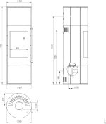 H&M Germany EVO 2.1 XL Kaminofen – 7 kW – Moderner Rundkamin mit Naturstein-Verkleidung – Titanium-Design – Integriertes Holzfach – Energieeffizienzklasse A – Bild 6