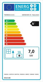 Thermia Munich V3 Kaminofen – 7 kW – Naturstein-Verkleidung aus Speckstein – Mit automatischer Verbrennungsluftregelung – Dauerbrand-Funktion – Bild 9