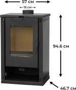 ALAZ Mouse K9-MAX Kaminofen – 10 kW – Leistungsstarker Holzofen für große Räume – Mit Schamott-Brennkammer – Energieeffizienzklasse A+ – Für 50 cm Scheitholzlänge – Bild 3