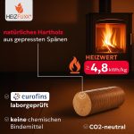 HEIZFUXX Nestro XL Rote Hartholz-Briketts – 300 kg Palette (30 x 10 kg Packungen) – Premium-Briketts für Kamin, Ofen & Heizkessel – Hoher Heizwert & aschearm – Bild 3