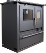 Nana IF „Verso CS Plus“ Küchenherd – 7,7 kW – Freistehender Kaminofen mit Backfach & Kochplatte – Energieeffizienzklasse A+ – Umweltfreundlich (EcoDesign 2022) – Modernes Design in Schwarz