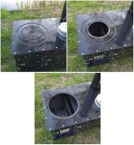 ECOfoxx „Rosalie“ Outdoor-Küchenherd – Mobiler Holzofen für Garten & Camping – Mit Backfach & Kochplatte – Kompakt & Transportabel – Robustes Emaille-Design – Bild 3