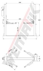 2-Säulen-Hebebühne "New Jersey", 4t Hubkraft, 230V, elektromagnetisch – Bild 7