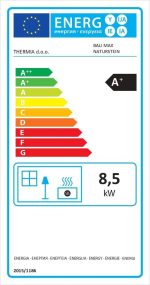 Thermia Bali Max Freistehender Kaminofen – Naturstein Grau, 8,5 kW – Bild 2