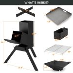 Stanbroil 3-in-1 Raketenofen – Outdoor-Campingkocher für Holz mit Grillrost und Kochplatte – Bild 2