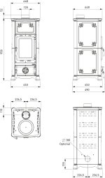 La Nordica Emiliana freistehender Kaminofen – 6,5 kW, weiße Majolika – Bild 7