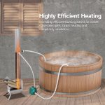 ECOPOOLTECH Pellet-Poolheizer – Effizientes, holzbefeuertes Outdoor-Heizsystem – Mit korrosionsbeständiger Titan-Heizspirale – Ideal für Hot Tubs, Whirlpools & kleine Pools – Inklusive Umwälzpumpe – Bild 3