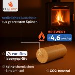 HEIZFUXX Nestro XL Blaue Weichholz-Briketts – 960 kg Palette (96 x 10 kg) – Premium-Briketts für Kamin, Heizkessel & Ofen – Hoher Heizwert & aschearm – Bild 3
